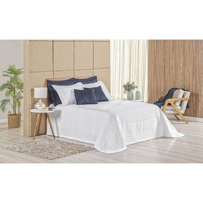 Cobre Leito Eden King 3 Peças Hipercal 180 Fios 100% Poliéster - Branco