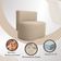 Kit 2 Puff Orgânico Feijão Curvo Redondo Com Encosto Sala Quarto Confortável Resistente Suede Bege