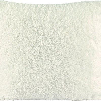 Capa De Almofada Decorativa Alasca 1 Peça Tecido Manta Sherpa 180g/m² 100% Poliéster - Marfim