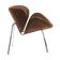 Poltrona Trevo Couro Natural Marrom Base Inox