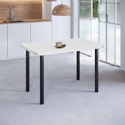 Mesa Estrutura Preta Mp4020-tp805 Tampo 1200x750x45mm Preto/branco