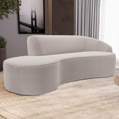 Sofá Living 3 Lugares 230cm Braço Direito Mozart D06 Bouclê Bege - Mpozenato