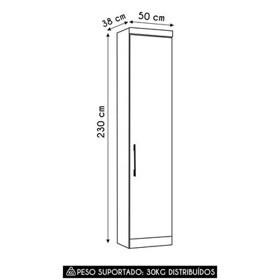 Guarda Roupa Modulado Sapateira 50cm Taiga Avelã/branco L01 - Mpozenato