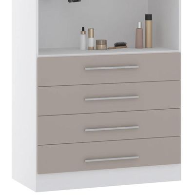 Guarda Roupa Modulado 90cm 2 Portas 4 Gavetas Taiga Branco/cinnamon L01 - Mpozenato