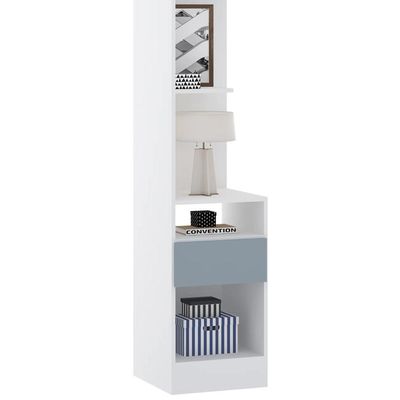 Guarda Roupa Solteiro Modulado Espelho Cp06 Taiga Branco/grey L01 - Mpozenato