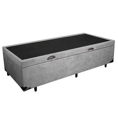 Cama Box Baú Solteiro Suede Mega Cama Cinza 88x188x45cm
