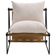 Poltrona Decorativa Turim Base Aço Preto Recouro Camel Linho Off White - Nexta Casa