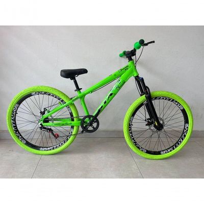 Bicicleta Aro 26 Gta Rebel Freeride Downhill Single Aros Vmaxx Freio A Disco Pneu Flame Verde