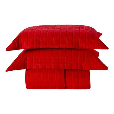 Kit Colcha Matelassê Percal 300 Fios Basic Queen 07 Peças 100% Poliéster - Vermelho Lady