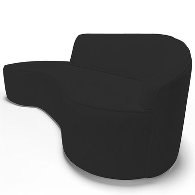 Sofá 4 Lugares Curvo Living Firenze Direito D02 Corano Preto 280cm C-05 - Lyam