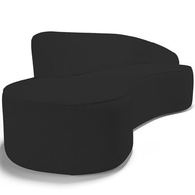 Sofá 4 Lugares Curvo Living Firenze Direito D02 Corano Preto 280cm C-05 - Lyam