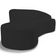Sofá 4 Lugares Curvo Living Firenze Direito D02 Corano Preto 280cm C-05 - Lyam