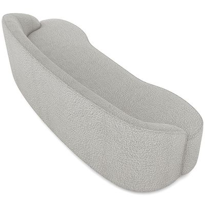 Sofá 4 Lugares Curvo Living Lótus D02 Bouclê Creme 230cm B-54