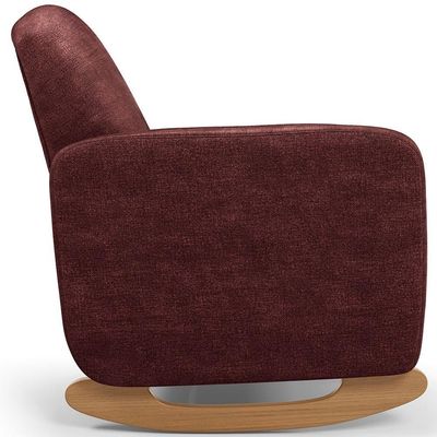 Poltrona De Amamentação Com Balanço Orgânica Saori W01 Linho Bordo - Lyam Decor