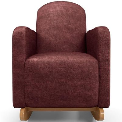 Poltrona De Amamentação Com Balanço Orgânica Saori W01 Linho Bordo - Lyam Decor