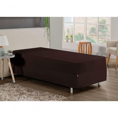 Jogo De Cama Solteiro Nobre 2 Peças Luva De Box 55cm De Altura Malha 100% Algodão - Marrom