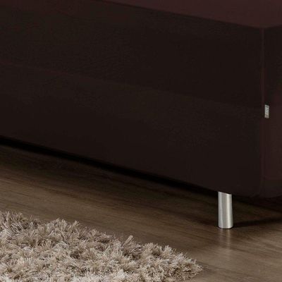 Jogo De Cama Solteiro Nobre 2 Peças Luva De Box 55cm De Altura Malha 100% Algodão - Marrom
