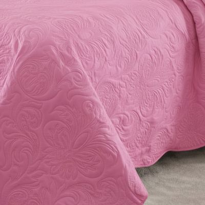 Kit Cobre Leito Colcha Basic Casal 3 Peças Dupla Face Liso Classic - Rosa Chiclete - 100% Poliéster