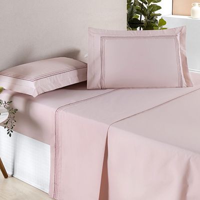 Jogo de Cama Ellos 200 Fios Queen 04 Peças 80% Algodão / 20% Poliéster - Rosa