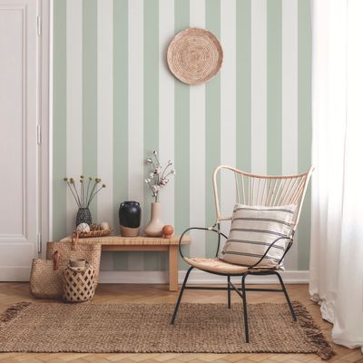Papel de Parede Essential Listrado Verde ES98145