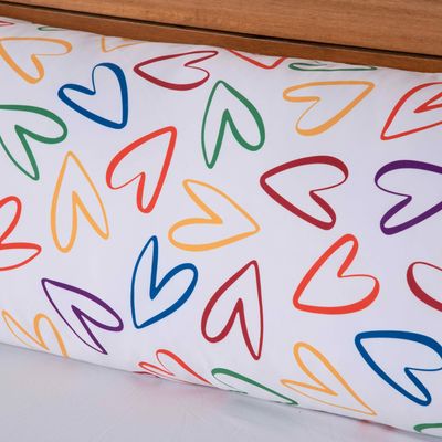 Capa Para Travesseiro Fofuxão Colorê 1 Peça 1,46m x 46cm 100% Poliéster Com Zíper - Love