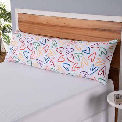 Capa Para Travesseiro Fofuxão Colorê 1 Peça 1,46m x 46cm 100% Poliéster Com Zíper - Love