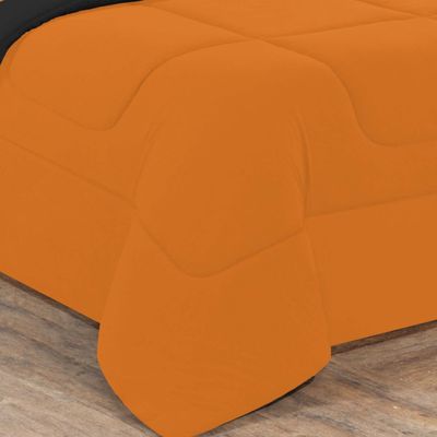 Kit Edredom Malha 100% Algodão Gran Moratta 3 Peças Queen - Laranja /Preto