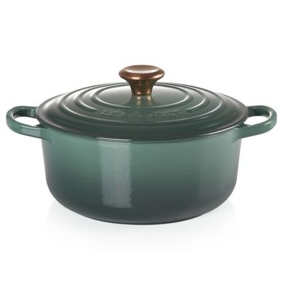PANELA REDONDA LE CREUSET 20CM SIGNATURE VERDE ARTICHAUT PEGADOR BRONZE 21177207954445