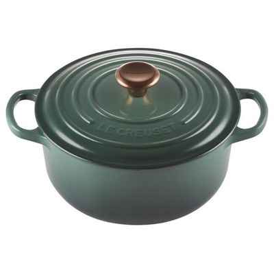 PANELA REDONDA LE CREUSET 20CM SIGNATURE VERDE ARTICHAUT PEGADOR BRONZE 21177207954445