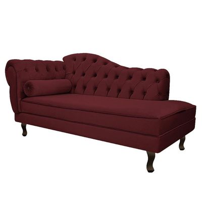 Diva Recamier Diana 130Cm Lado Direito Suede Bordô