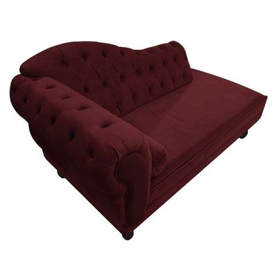 Diva Recamier Diana 130Cm Lado Direito Suede Bordô