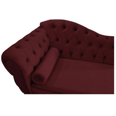 Diva Recamier Diana 130Cm Lado Direito Suede Bordô