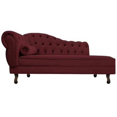 Diva Recamier Diana 130Cm Lado Direito Suede Bordô