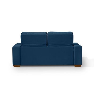 Sofá 3 Lugares 195cm Com Molas, Retrátil E Reclinável Azul
