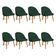 Kit 08 Cadeiras Poltrona De Jantar Luna Suede Verde Pés Palito Castanho - Pallazio