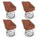 Kit 4 Poltronas Luxo Alana Veludo Base Luxo Preto - Pallazio Cor Terracota