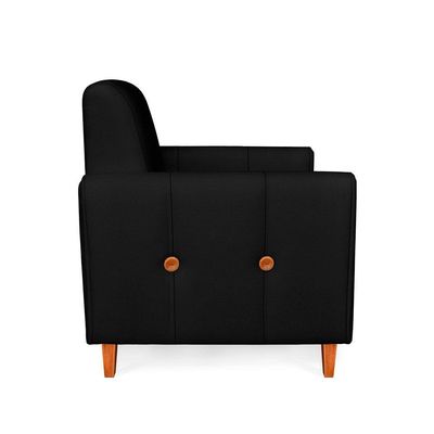 Poltrona Zoe Veludo Pés De Madeira - Pallazio Cor Preto