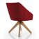 Poltrona Giratória Alana Suede Vermelho Base De Madeira - Pallazio