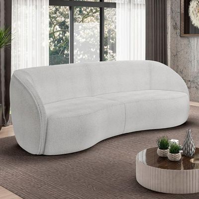 Sofá 4 Lugares 318cm Orgânico Zion M22 Boucle Branco - Mpozenato