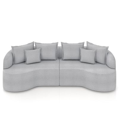 Sofá 3 Lugares 230cm Orgânico Quito K04 Boucle Cinza - Mpozenato