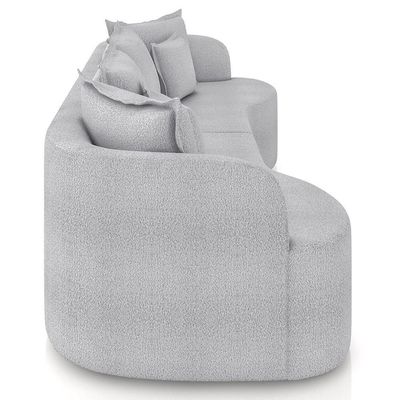 Sofá 3 Lugares 230cm Orgânico Quito K04 Boucle Cinza - Mpozenato