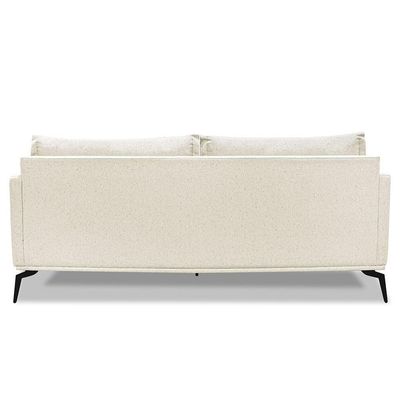 Sofá 3 Lugares 200cm Pés De Metal Vecchia S06 Linho Natural - Mpozenato