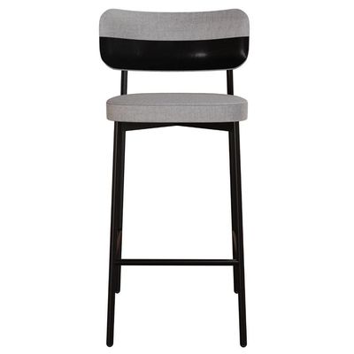 Banqueta Alta Bar Estofada Kit 6 Ella M25 Linho Cinza Cl-preto - Mpozenato