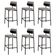 Banqueta Alta Bar Estofada Kit 6 Ella M25 Linho Cinza Cl-preto - Mpozenato