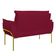 Poltrona Sofá Luxo Base Metal Dourado Recepção Escritório Marsala