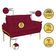 Poltrona Sofá Luxo Base Metal Dourado Recepção Escritório Marsala