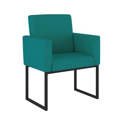 Kit Sofá 2 Lugares + 2 Poltronas Para Recepção Sala Balaqui Cor:azul Turquesa Azul Turquesa