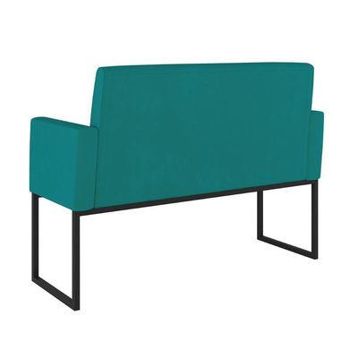 Kit Sofá 2 Lugares + 2 Poltronas Para Recepção Sala Balaqui Cor:azul Turquesa Azul Turquesa