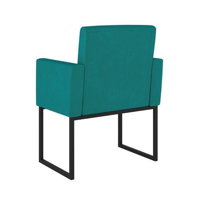 Kit Sofá 2 Lugares + 2 Poltronas Para Recepção Sala Balaqui Cor:azul Turquesa Azul Turquesa