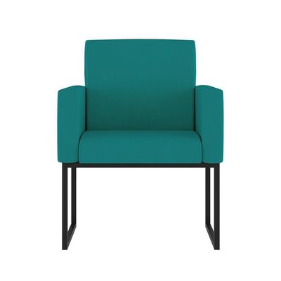 Kit Sofá 2 Lugares + 2 Poltronas Para Recepção Sala Balaqui Cor:azul Turquesa Azul Turquesa